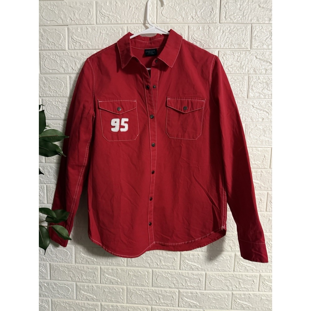 Empyre Men's Red Snap Shirt Zumiez Skateboarding Shacket Jacket Size Medium